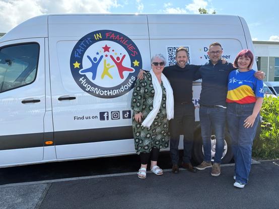 Serena Jones, Executive Director of Operations, Beacon Cymru; Luke Takeuchi, Deputy Chief Executive, Beacon Cymru; Siany Martin, Fundraising Manager, Cwtch Mawr; Jonathan Waite, Manager, Cwtch Mawr.
