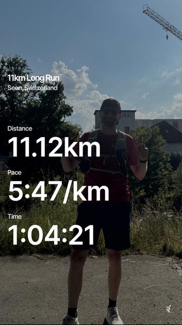 Me after today’s training session with Runna summary overlay
