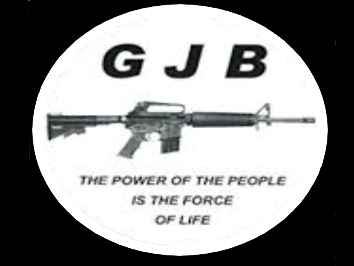 Logo used by the George Jackson Brigade, with image of an M16 and heading that reads GJB. Below the gun are the words: “The power of the people is the force of life.” By Tetsou TheIronman - Own work, CC BY-SA 4.0, https://commons.wikimedia.org/w/index.php?curid=89193229