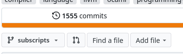 A screenshot of codeberg.org showing 1555 commits