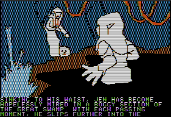 Apple II screen: Jen and Kira finally meet