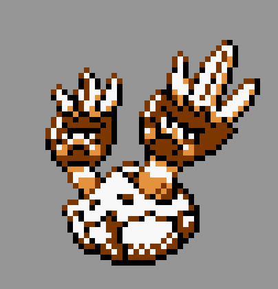 pixel art of binacle in pokemon gold/silver style