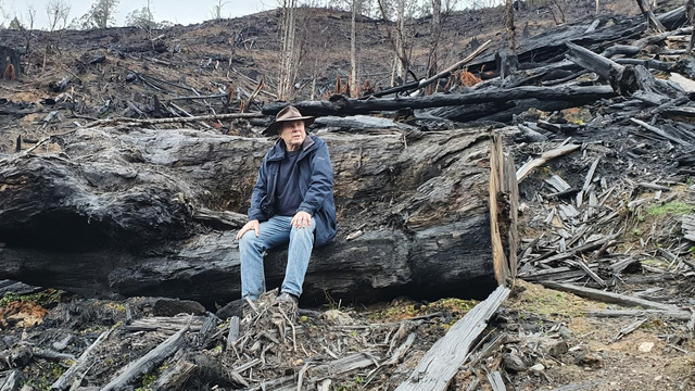 Mr. Wooley sitting in a clear cut ravaged forest basin. This will take centuries to correct

 Charles Wooley: Greed multiplies the risk of causing more damage to our ...
www.themercury.com.au