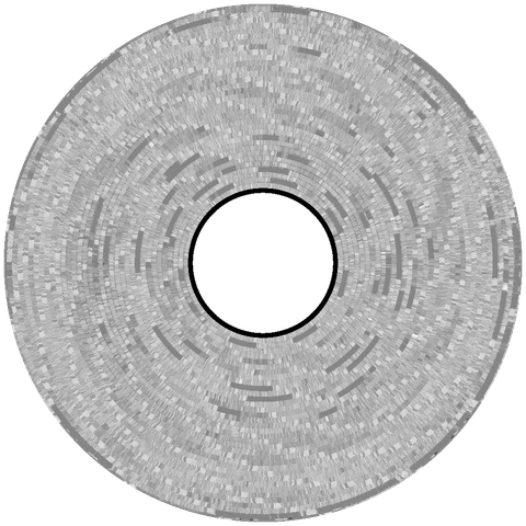A graphical representation of the flux transitions which represent data on magnetic floppy disks, captured by the Applesauce Disk Controller from the disk titled Universal File Copy (Copy) - Disk 1, Side A