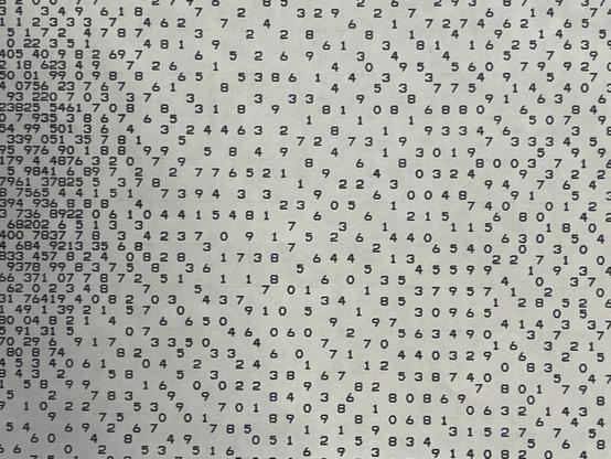 A closeup of the textures generated by the numbers in the dithered image.