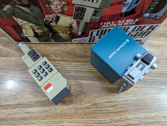 Space: 1999 Commlock and Stun Gun models (painted and assembled)