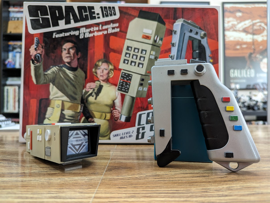 Space: 1999 Commlock and Stun Gun models (painted and assembled)