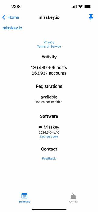 screenshot of an instance description for misske.io