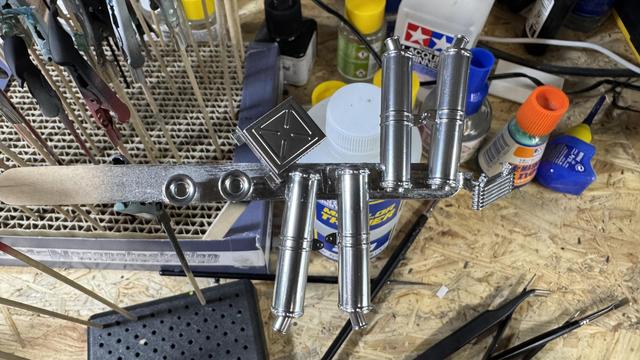 Painted parts of a Ducati 916 by Tamiya in 1:12 scale.