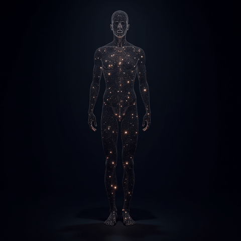 Mind Constellations

“Abstract image of a human silhouette filled with glowing constellations, neural pathways shaped like star maps, floating in a dark cosmic void — symbolic art, minimal color palette, high-concept digital design”
