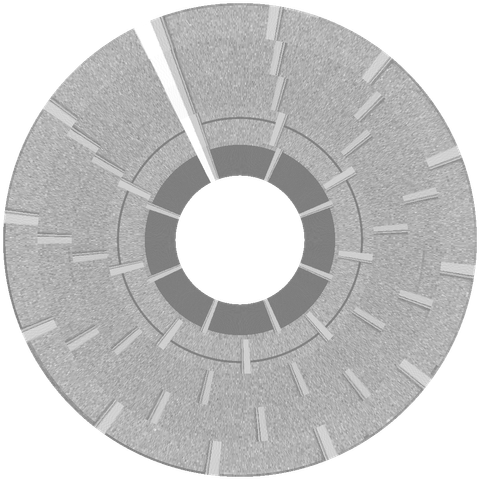 A graphical representation of the flux transitions which represent data on magnetic floppy disks, captured by the Applesauce Disk Controller from the disk titled The Bitstream Typeface Library - Type 1 Disk 3 Avant Garde Gothic, ITC - Bank Gothic - Side 0