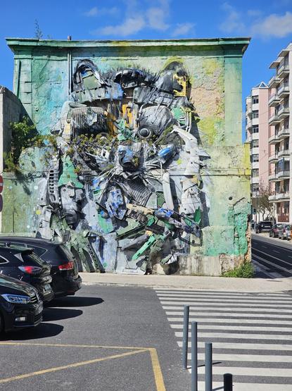 Artwork by Bordalo II in Lisbon, Portugal