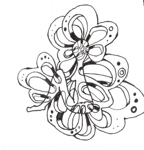 Abstract black pencil drawing.