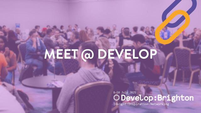 Banner for Meet@Develop, taking place at Develop@Brighton from 8th to 10th July 2025 (I'll only be there on Thurs 10th)