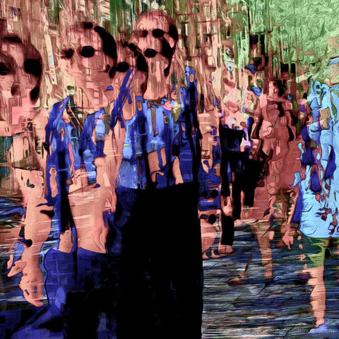 Barcelona digital edited street photography, made with the GNU Image Manipulation Program + G'MIC-Qt filters.