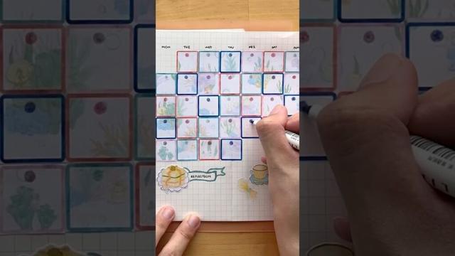 🪸７月システム手帳・バレットジャーナル：アフタヌーンティー｜July Bullet Journal Setup: Tea Time #手帳デコ #コラージュ #pwm #bujo #shorts