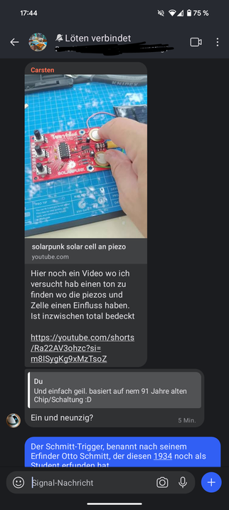 Screenshot der löten verbindet Gruppe