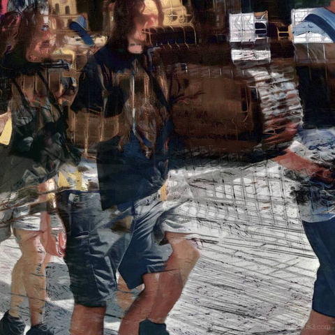 Barcelona digital edited street photography, made with the GNU Image Manipulation Program + G'MIC-Qt filters.