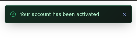 Success variant of the NotificationBanner component