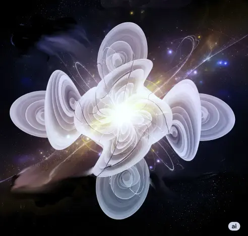 generata AI rappresentazione artistica astratta visualizza il legame tra la simmetria nel tempo e la conservazione dell'energia