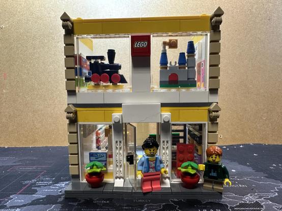 A Lego model of a Lego store.