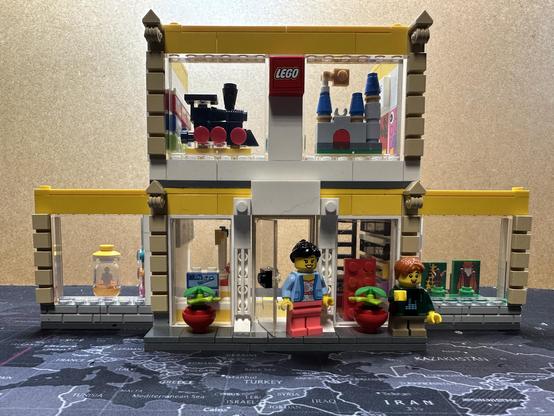 A Lego model of a Lego store.