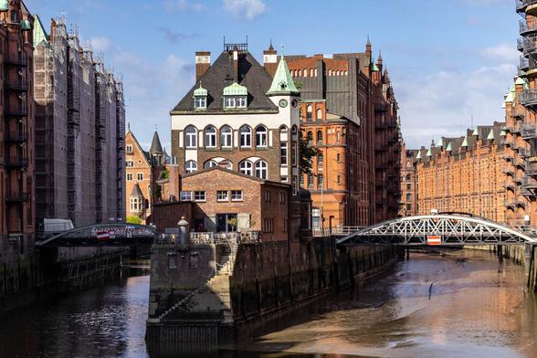 Das Wasserschloss in der Speicherstadt Hamburg.