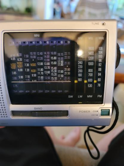 Sony portable multiband radio, set to LW, below 160 kilohertz