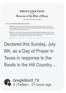 Prayers from the Governor.