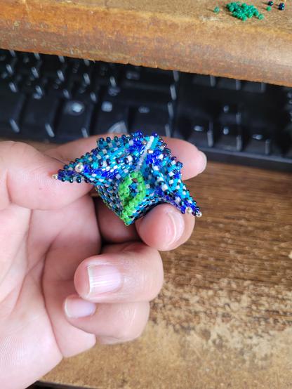 Me holding a strange flower form.