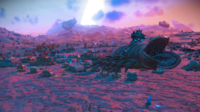 Are you a single mother?  No?  Well you will be soon, because this long flying worm is coming to your house, whether you like it or not!

(Lizard person not included!  Neither is the candy colored landscape the worm and it's rider are above with it's city of stone buildings, a bustling small desert community.  The worm is happily opening it's three jawed mouth as if trying to draw in tourism for the community.  Above the ring of another relatively nearby planet can be seen amongst wispy clouds.