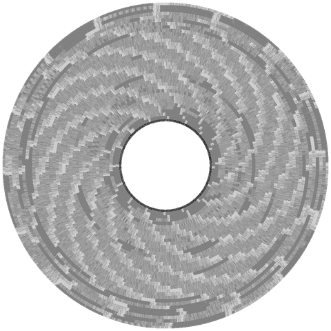 A graphical representation of the flux transitions which represent data on magnetic floppy disks, captured by the Applesauce Disk Controller from the disk titled Computer LSAT Preparation - Exam 2 Data