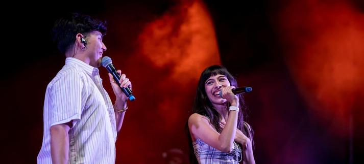 JJ canta por sorpresa con Melani García su tema ganador de Eurovisión 'Wasted Love' durante el último concierto del MADO 2025 en Madrid. / Europa Press News