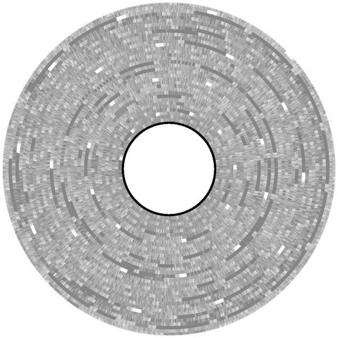 A graphical representation of the flux transitions which represent data on magnetic floppy disks, captured by the Applesauce Disk Controller from the disk titled Reference Micro Mysteries- Textbook Skills (1986)(Focus Media) - Series 1