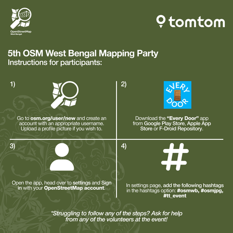 A poster with instructions for participants for the mapping party.