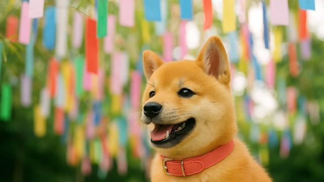 柴犬ムギ、爺ちゃんと七夕