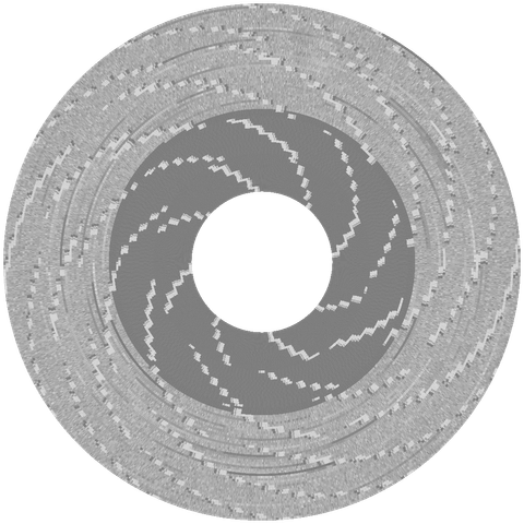A graphical representation of the flux transitions which represent data on magnetic floppy disks, captured by the Applesauce Disk Controller from the disk titled The Children's Writing and Publishing Center - Program and Picture Disk - copy 2 - Side 1