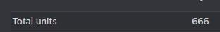 An image showing the Total Units for our demo to be 666