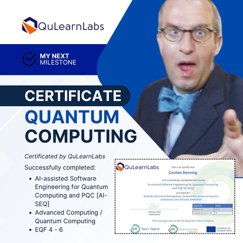 QuLearnLabs certificate for Carsten Hennig, Hamburg, Germany: AI-assisted Software Engineering for Quantum Computing and PQC [AI-SEQ]