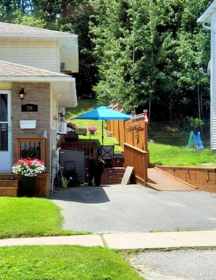 Bear at the side of a house approaching a double door storage bin.