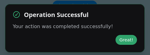 Success variant of the AlertDialog component