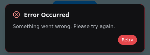 Error variant of the AlertDialog component.