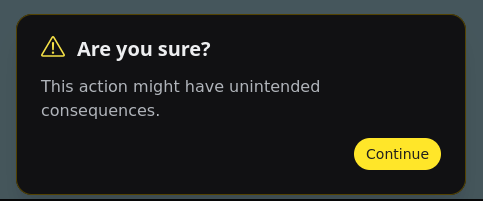 Warning variant of the AlertDialog component