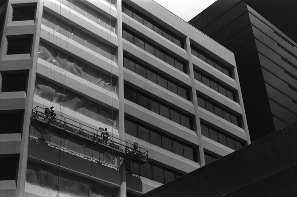 Building being painted