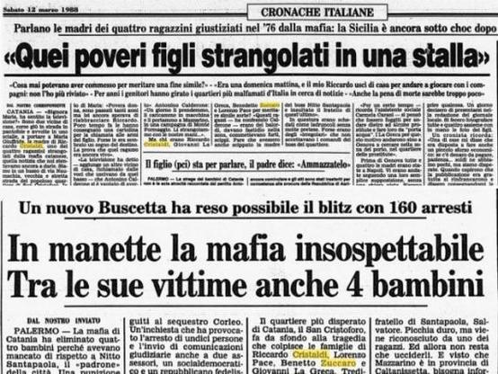 titoli del Corriere della sera relativi agli arresti dei responsabili