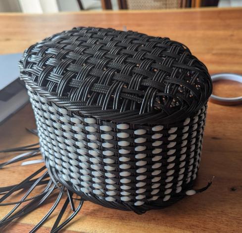 Hat top weaving