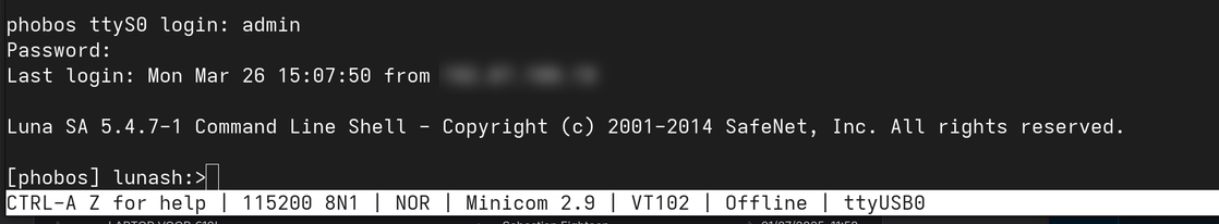 SafeNet Luna HSM Command Line Shell