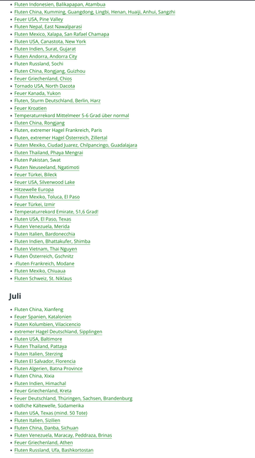 Screenshot mit sehr langer Linkliste