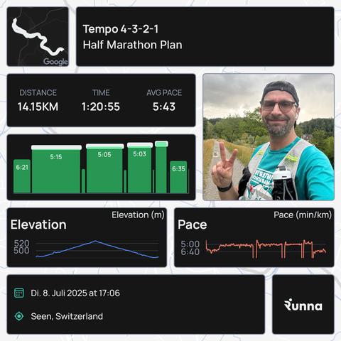 Today’s training summary from the Runna app