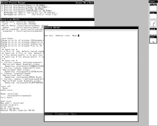 The Hemlock editor runs too.  Oh geez, now I have to remember actual EMACS keystrokes from a billion years ago.